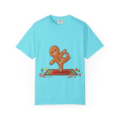 Gingerbread Jive: Festive Cookie Character, Whimsical Holiday Illustration T-shirt – Custom T-Shirt by PixelCraft360, unique decoration for events and special gifts