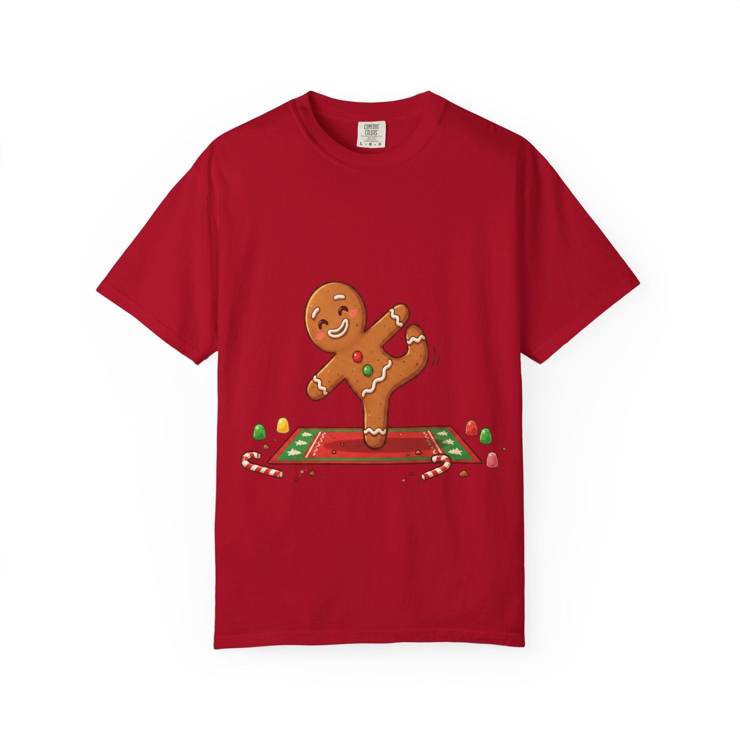 Gingerbread Jive: Festive Cookie Character, Whimsical Holiday Illustration T-shirt – Custom T-Shirt by PixelCraft360, unique decoration for events and special gifts
