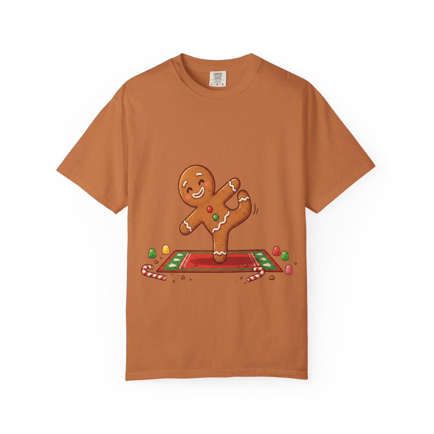 Gingerbread Jive: Festive Cookie Character, Whimsical Holiday Illustration T-shirt – Custom T-Shirt by PixelCraft360, unique decoration for events and special gifts