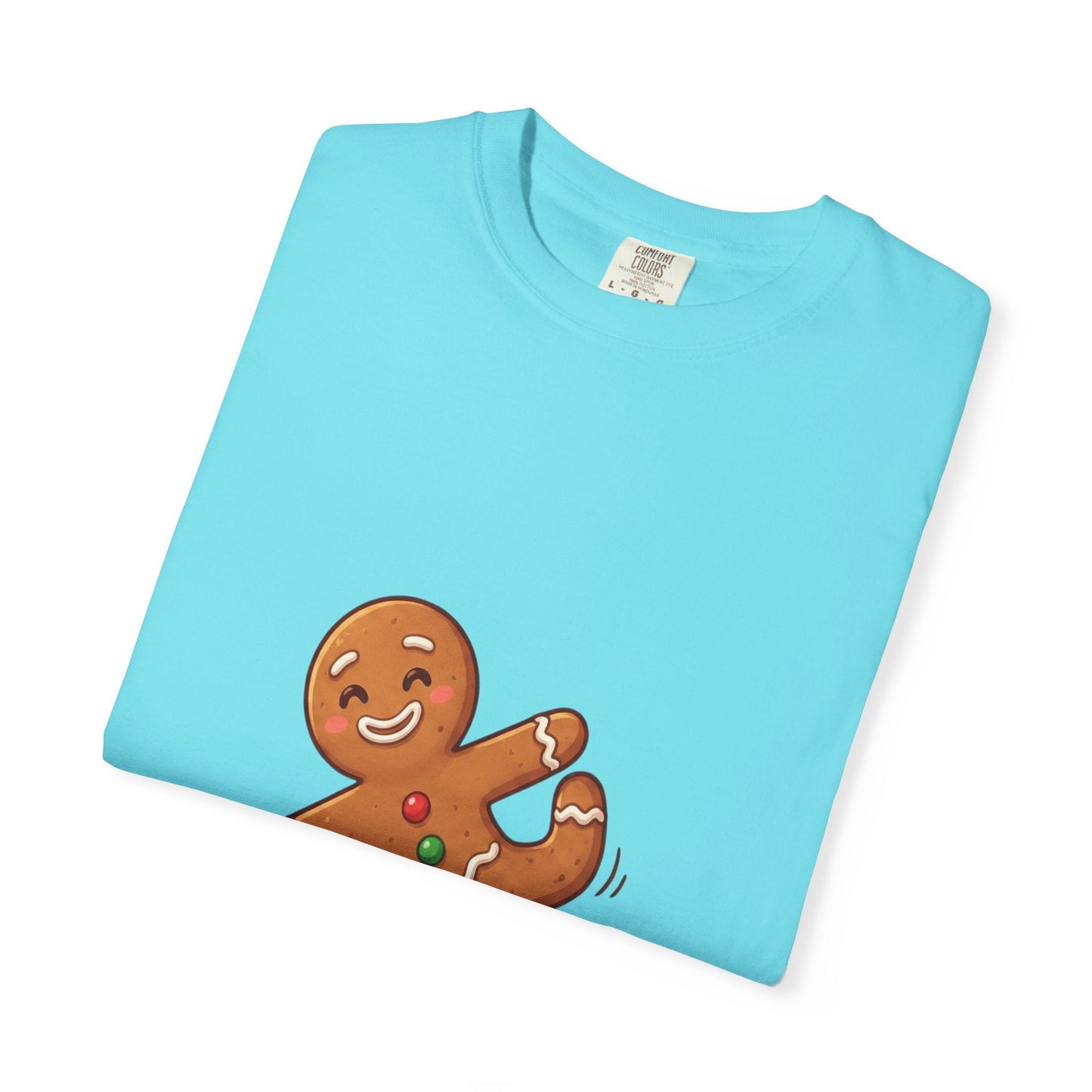 Gingerbread Jive: Festive Cookie Character, Whimsical Holiday Illustration T-shirt – Custom T-Shirt by PixelCraft360, unique decoration for events and special gifts