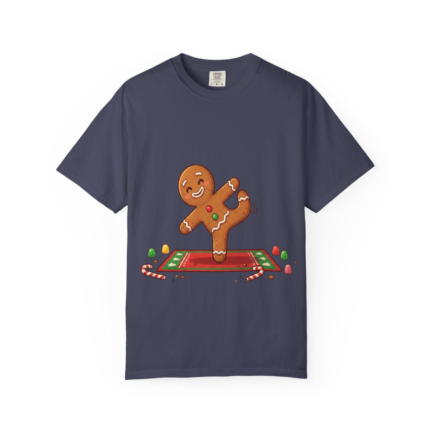 Gingerbread Jive: Festive Cookie Character, Whimsical Holiday Illustration T-shirt – Custom T-Shirt by PixelCraft360, unique decoration for events and special gifts