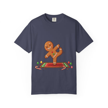Gingerbread Jive: Festive Cookie Character, Whimsical Holiday Illustration T-shirt – Custom T-Shirt by PixelCraft360, unique decoration for events and special gifts