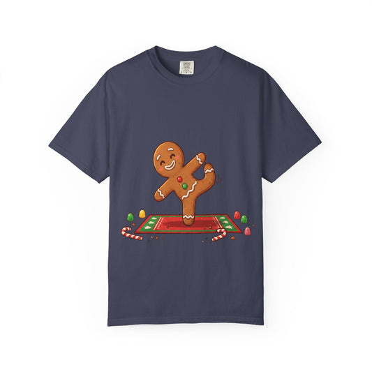 Gingerbread Jive: Festive Cookie Character, Whimsical Holiday Illustration T-shirt – Custom T-Shirt by PixelCraft360, unique decoration for events and special gifts