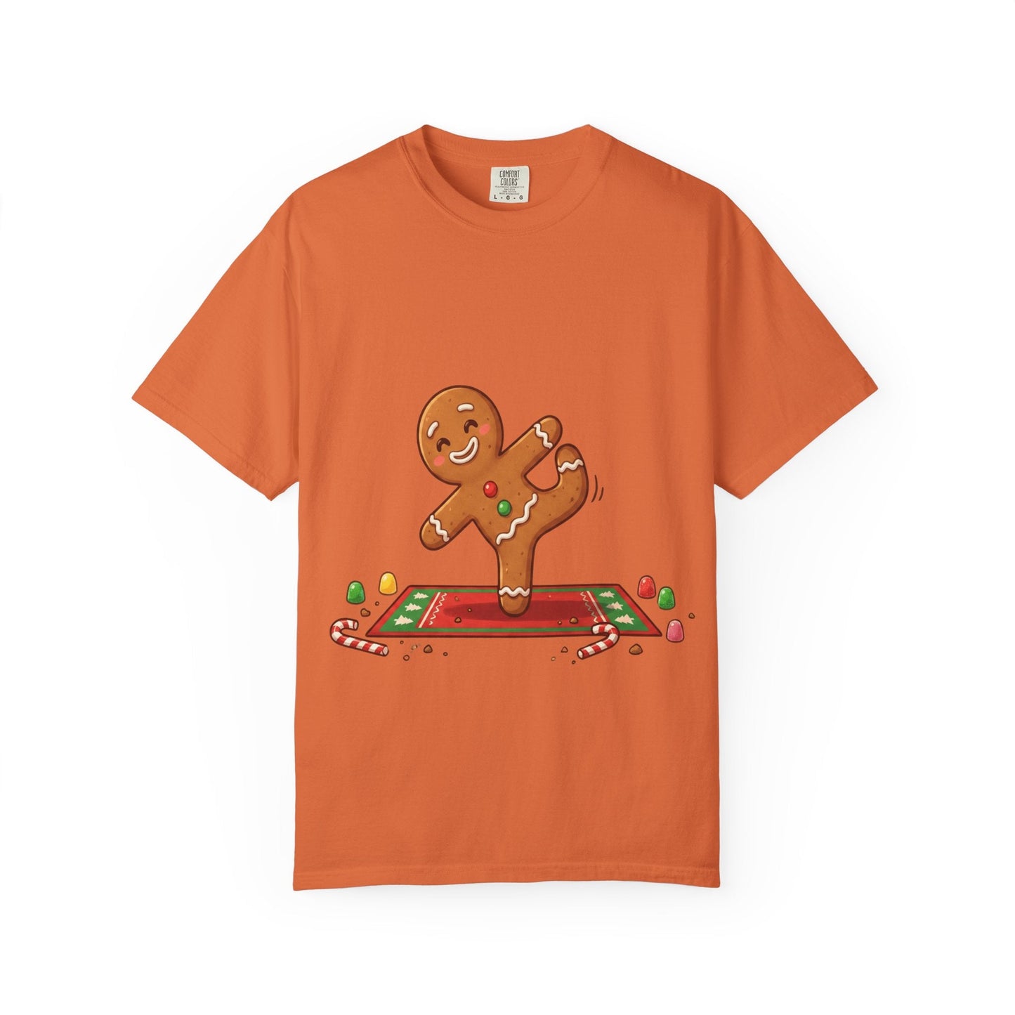 Gingerbread Jive: Festive Cookie Character, Whimsical Holiday Illustration T-shirt – Custom T-Shirt by PixelCraft360, unique decoration for events and special gifts