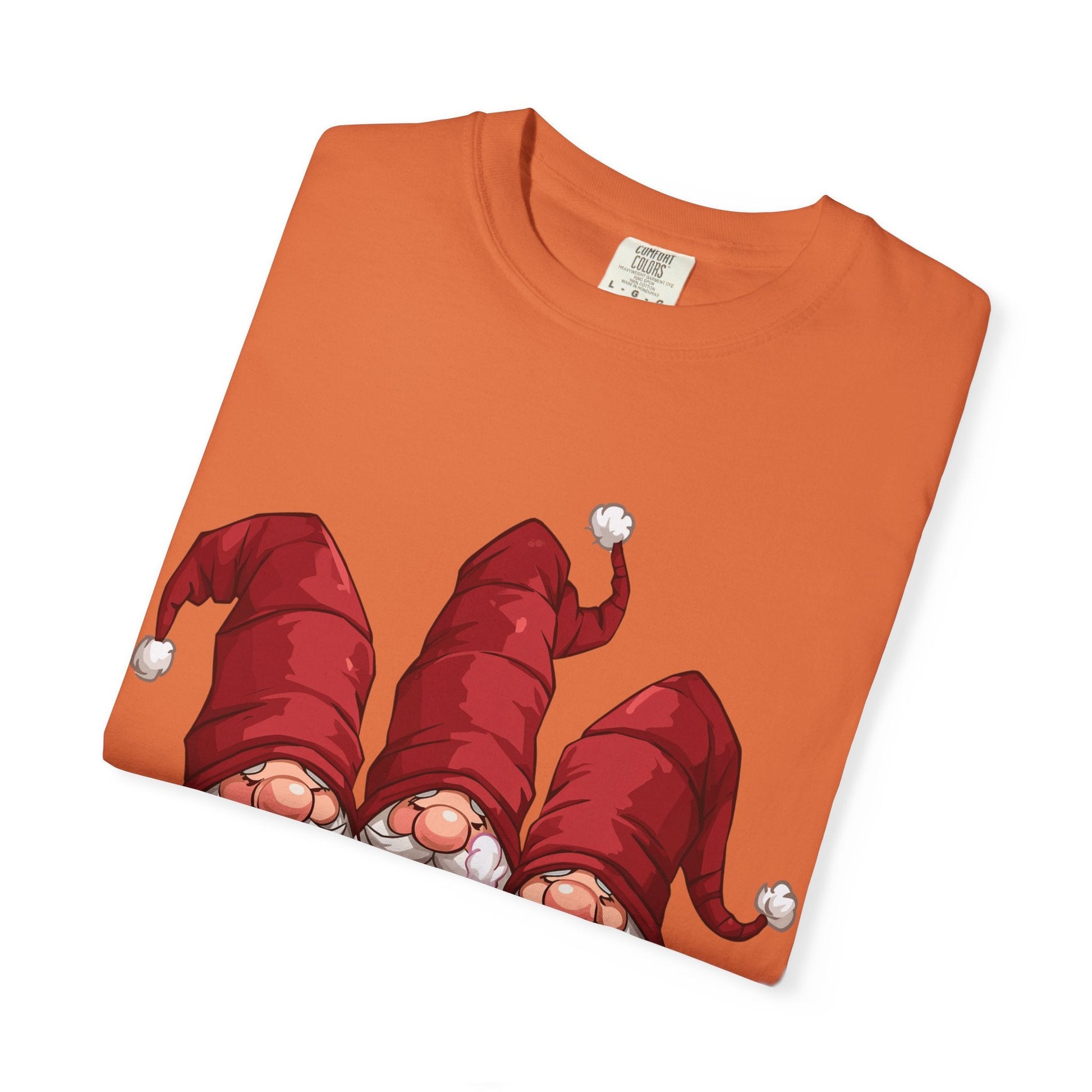 Gnome Sweet Gnome: Holiday Trio Illustration, Festive Digital ArtT-Shirt – Custom T-Shirt by PixelCraft360, unique decoration for events and special gifts