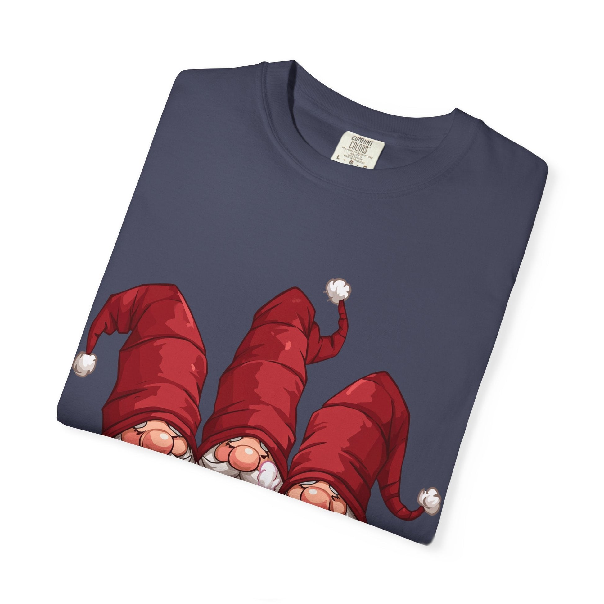 Gnome Sweet Gnome: Holiday Trio Illustration, Festive Digital ArtT-Shirt – Custom T-Shirt by PixelCraft360, unique decoration for events and special gifts