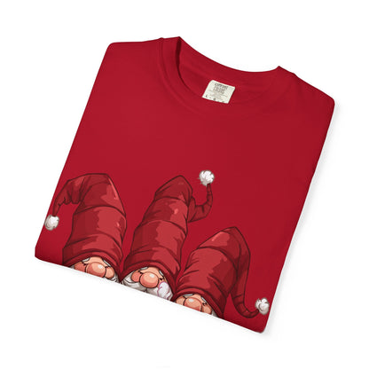 Gnome Sweet Gnome: Holiday Trio Illustration, Festive Digital ArtT-Shirt – Custom T-Shirt by PixelCraft360, unique decoration for events and special gifts
