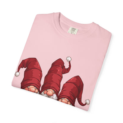 Gnome Sweet Gnome: Holiday Trio Illustration, Festive Digital ArtT-Shirt – Custom T-Shirt by PixelCraft360, unique decoration for events and special gifts