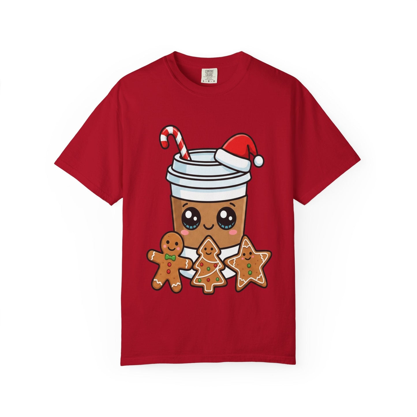 Holiday Brew Buddies: Festive Kawaii Coffee and Cookies, Cute Christmas Sticker ArtT-Shirt – Custom T-Shirt by PixelCraft360, unique decoration for events and special gifts