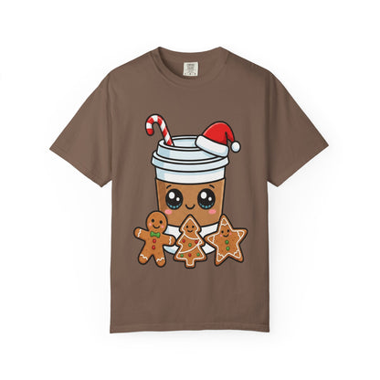 Holiday Brew Buddies: Festive Kawaii Coffee and Cookies, Cute Christmas Sticker ArtT-Shirt – Custom T-Shirt by PixelCraft360, unique decoration for events and special gifts