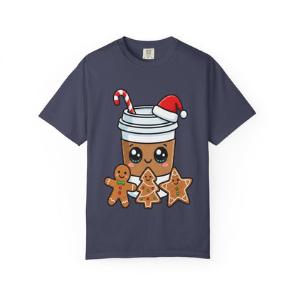 Holiday Brew Buddies: Festive Kawaii Coffee and Cookies, Cute Christmas Sticker ArtT-Shirt – Custom T-Shirt by PixelCraft360, unique decoration for events and special gifts