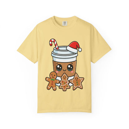 Holiday Brew Buddies: Festive Kawaii Coffee and Cookies, Cute Christmas Sticker ArtT-Shirt – Custom T-Shirt by PixelCraft360, unique decoration for events and special gifts