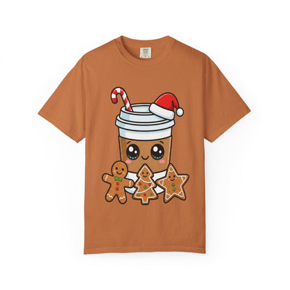 Holiday Brew Buddies: Festive Kawaii Coffee and Cookies, Cute Christmas Sticker ArtT-Shirt – Custom T-Shirt by PixelCraft360, unique decoration for events and special gifts