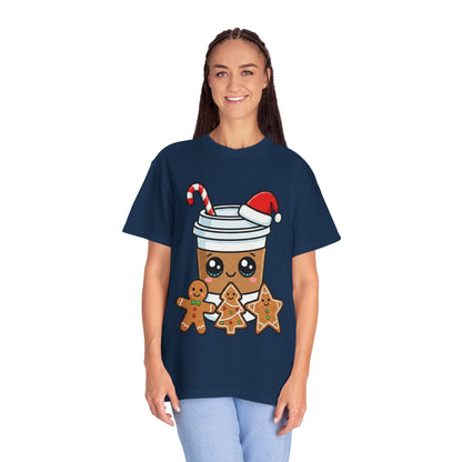 Holiday Brew Buddies: Festive Kawaii Coffee and Cookies, Cute Christmas Sticker ArtT-Shirt – Custom T-Shirt by PixelCraft360, unique decoration for events and special gifts
