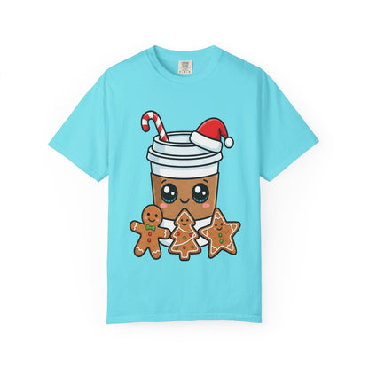 Holiday Brew Buddies: Festive Kawaii Coffee and Cookies, Cute Christmas Sticker ArtT-Shirt – Custom T-Shirt by PixelCraft360, unique decoration for events and special gifts