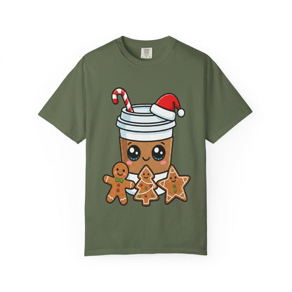 Holiday Brew Buddies: Festive Kawaii Coffee and Cookies, Cute Christmas Sticker ArtT-Shirt – Custom T-Shirt by PixelCraft360, unique decoration for events and special gifts