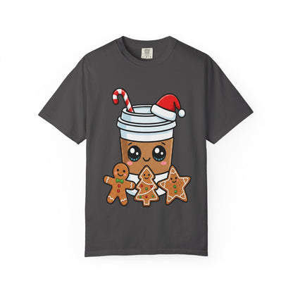Holiday Brew Buddies: Festive Kawaii Coffee and Cookies, Cute Christmas Sticker ArtT-Shirt – Custom T-Shirt by PixelCraft360, unique decoration for events and special gifts