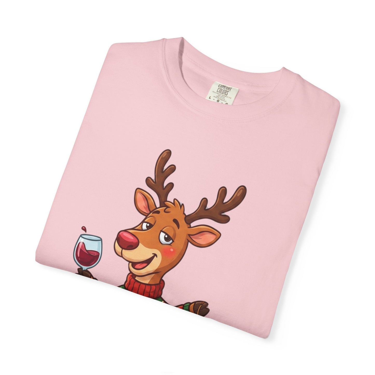 Holiday Cheer Unleashed: Festive Reindeer Illustration, Whimsical Christmas Character ArtT-Shirt – Custom T-Shirt by PixelCraft360, unique decoration for events and special gifts