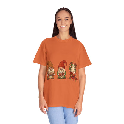 Holiday Gnome Gathering: Festive Folklore Illustration, Whimsical Cartoon Christmas CharmT-Shirt – Custom T-Shirt by PixelCraft360, unique decoration for events and special gifts