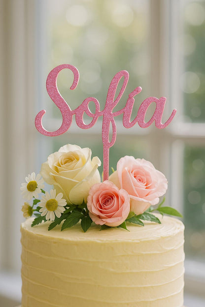 Custom Name Acrylic Cake Topper – Luxe Script Design - 3