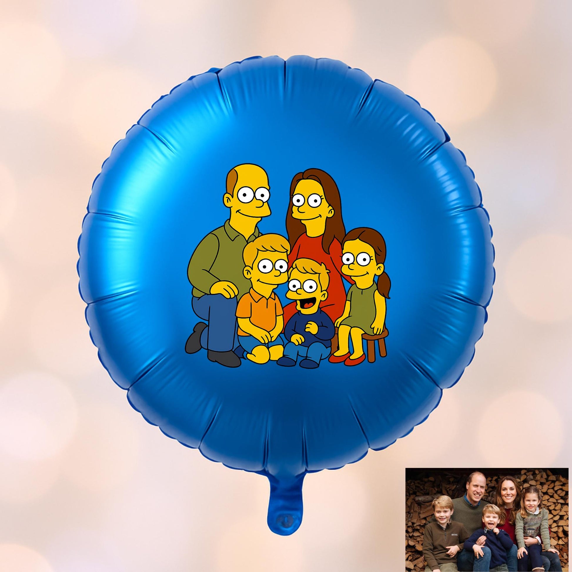 Personalized Simpsons Cartoon Photo Balloon | 18 Inch Mylar - 1