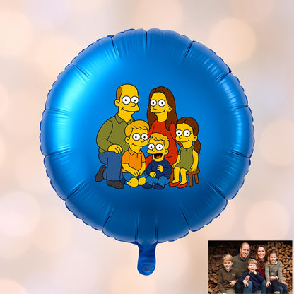 Personalized Simpsons Cartoon Photo Balloon | 18 Inch Mylar - 1