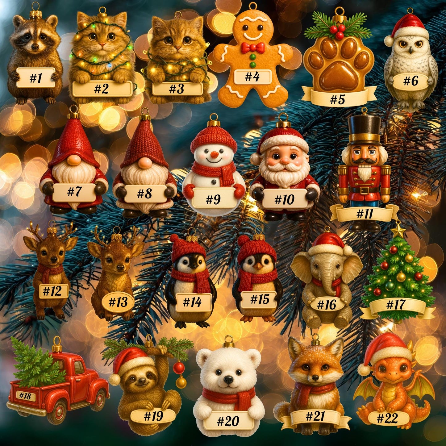 Custom Personalized Christmas Ornaments | Wood or Acrylic - 1