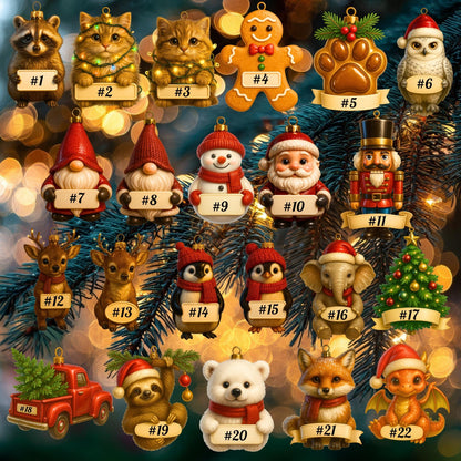 Custom Personalized Christmas Ornaments | Wood or Acrylic - 1