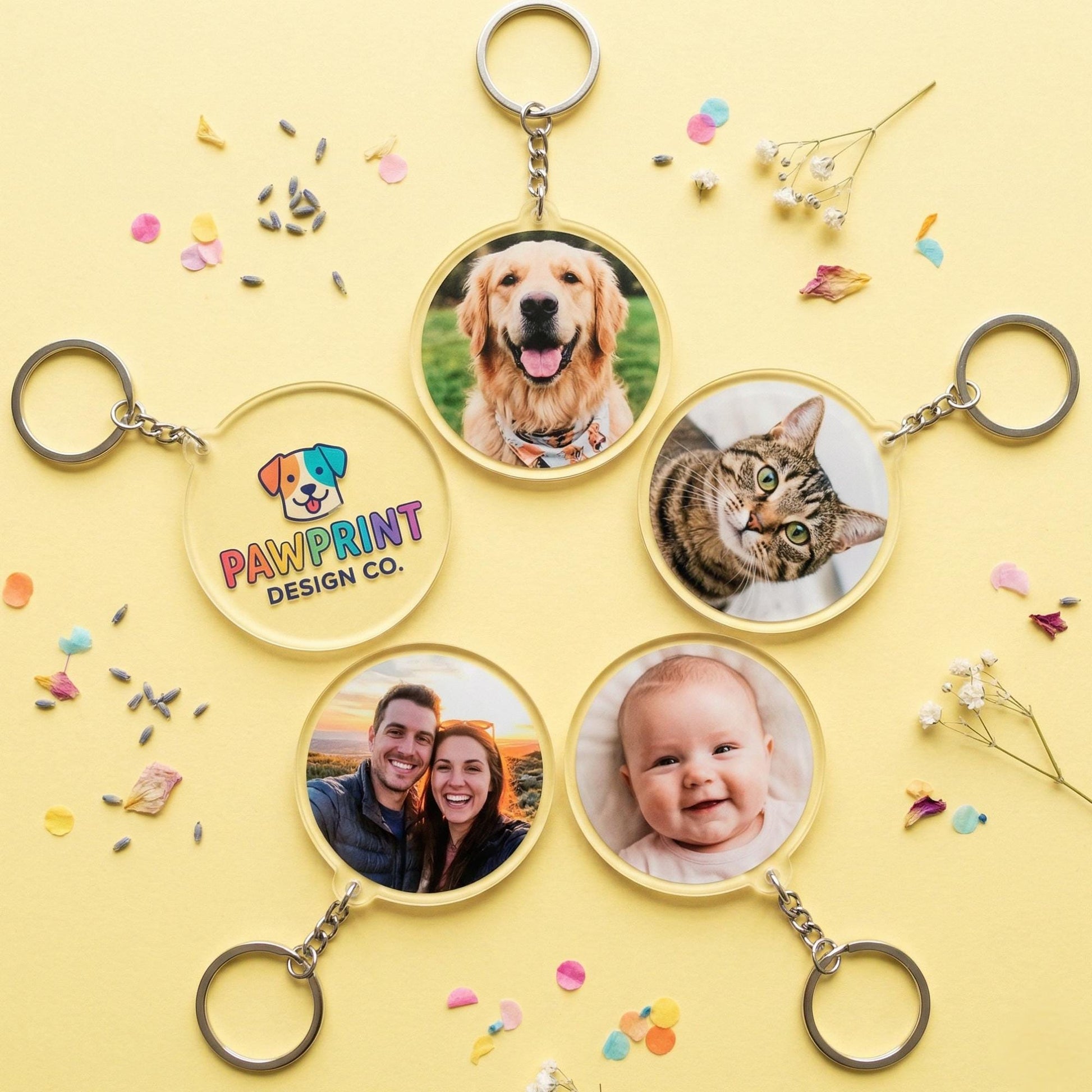 Custom Photo Acrylic Keychain, Pet Portrait Keepsake - 4