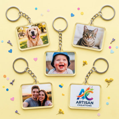 Custom Photo Acrylic Keychain, Pet Portrait Keepsake - Image 5