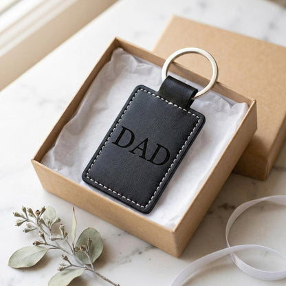 Custom PU Leather Keychain, Personalized Name or Logo - 5