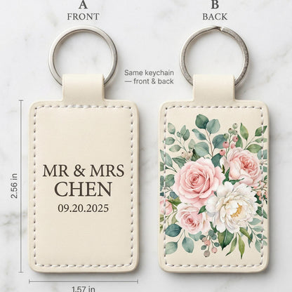 Custom PU Leather Keychain, Personalized Name or Logo - 10