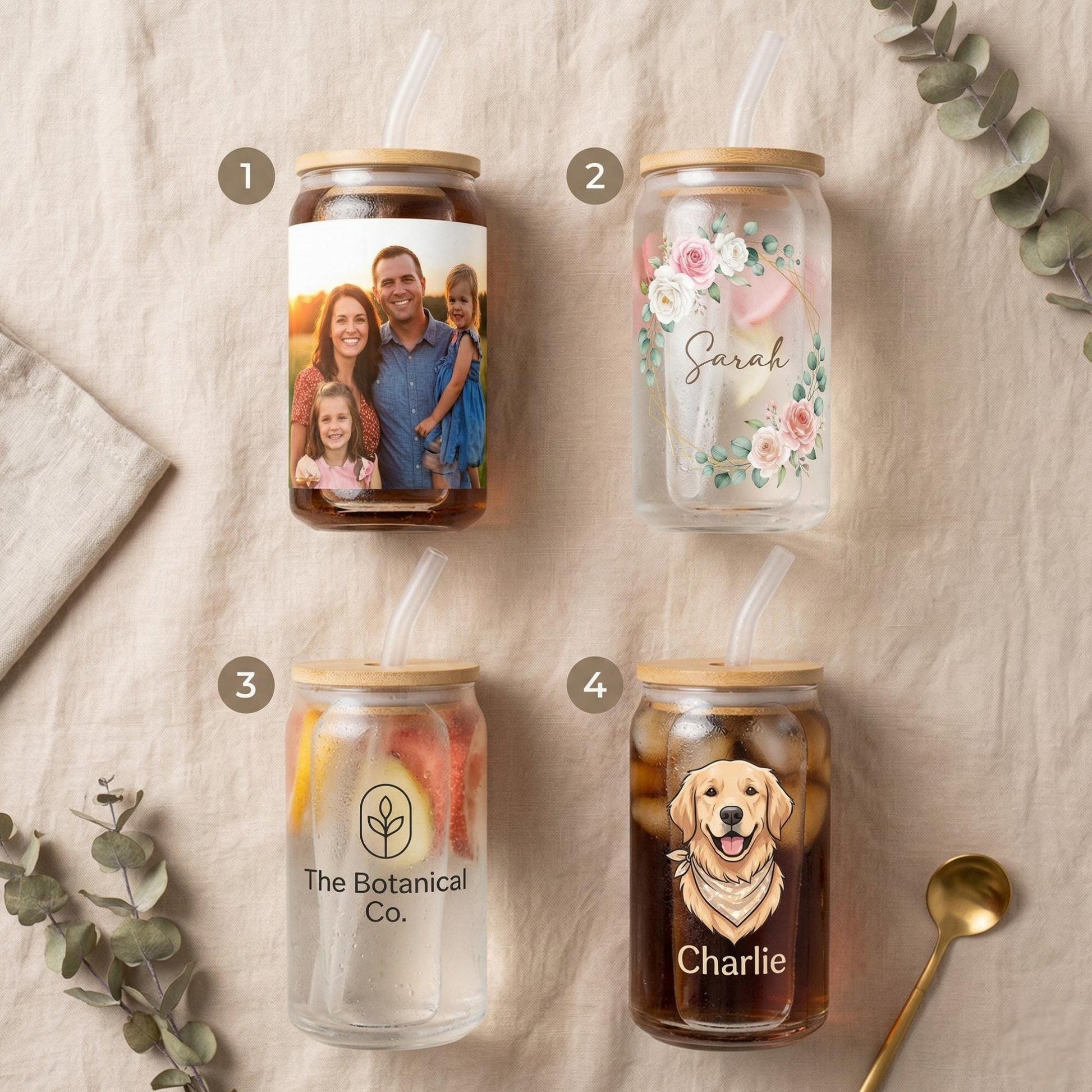 Personalized Glass Can Tumbler | Custom Photo, Name, Logo - 6