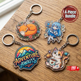 Custom Die-Cut Acrylic Keychain Set 1