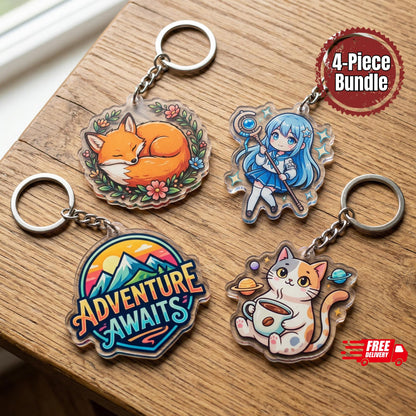 Custom Die-Cut Acrylic Keychain Set - 1