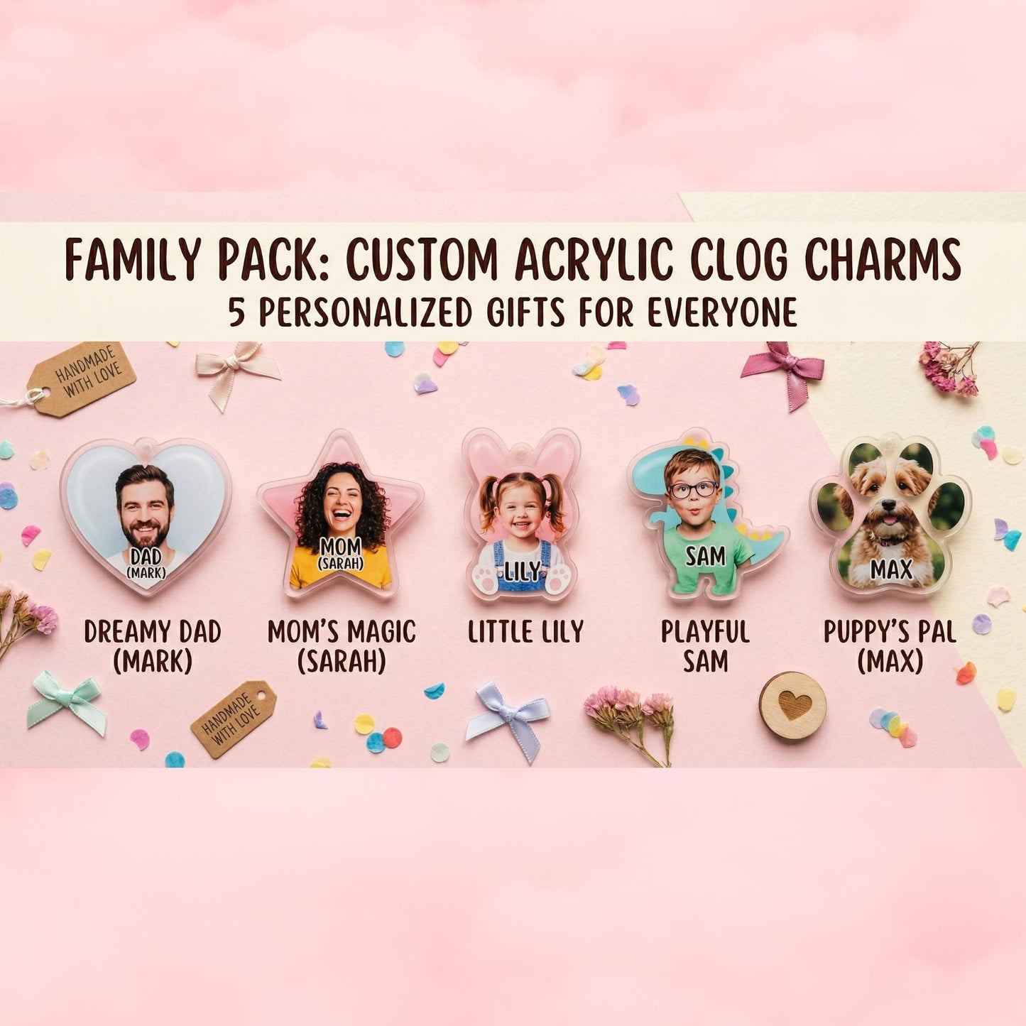 Custom Photo Clog Charms, Personalized Name Shoe Charms - Image 6