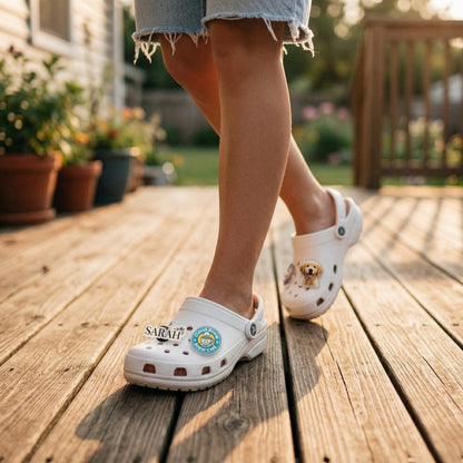 Custom Photo Clog Charms, Personalized Name Shoe Charms - 8