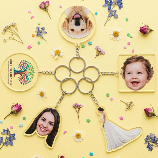 Custom Photo Acrylic Keychain, Pet Portrait Keepsake - 1