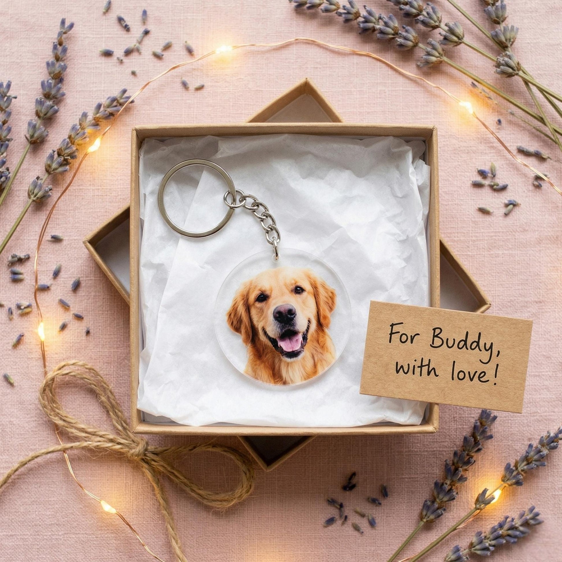 Custom Photo Acrylic Keychain, Pet Portrait Keepsake - 7