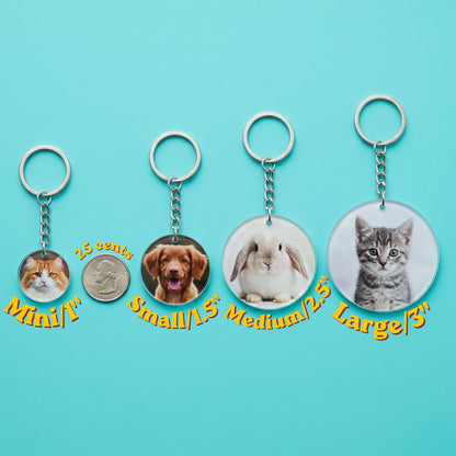 Custom Photo Acrylic Keychain, Pet Portrait Keepsake - Image 2