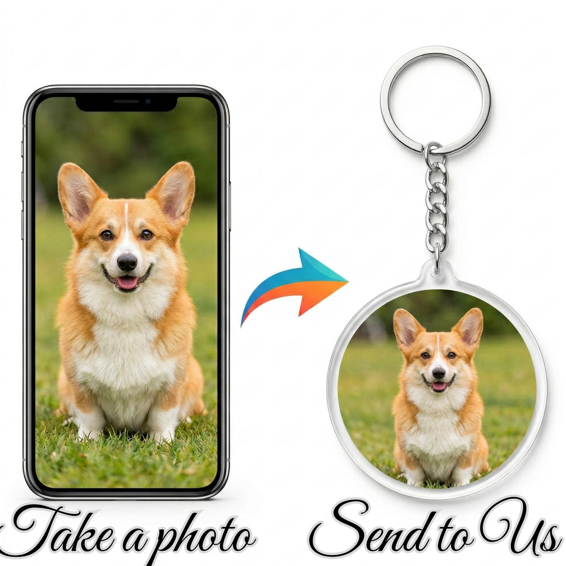 Custom Photo Acrylic Keychain, Pet Portrait Keepsake - 8