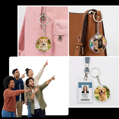 Custom Photo Acrylic Keychain, Pet Portrait Keepsake - 9