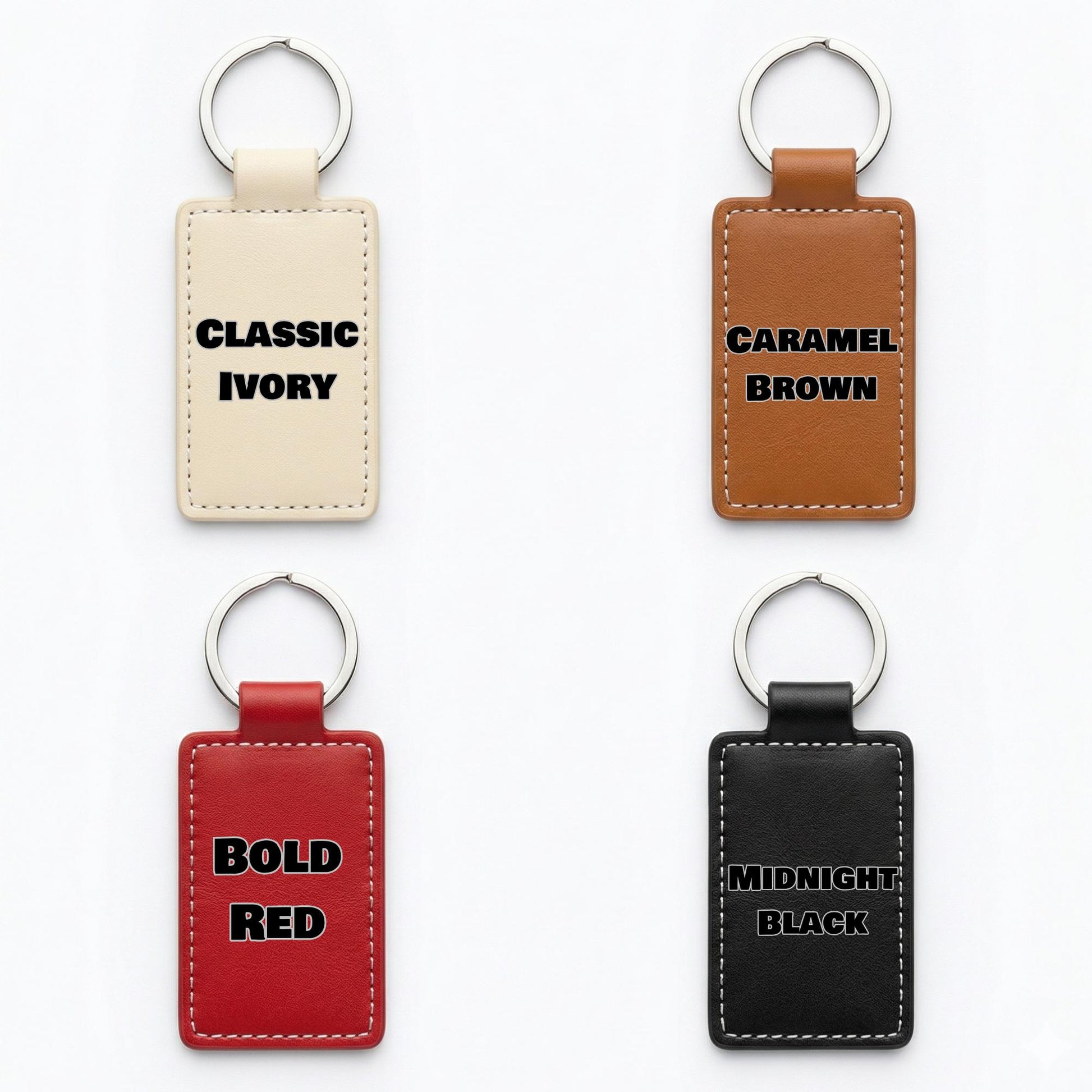 Custom PU Leather Keychain, Personalized Name or Logo - Image 2