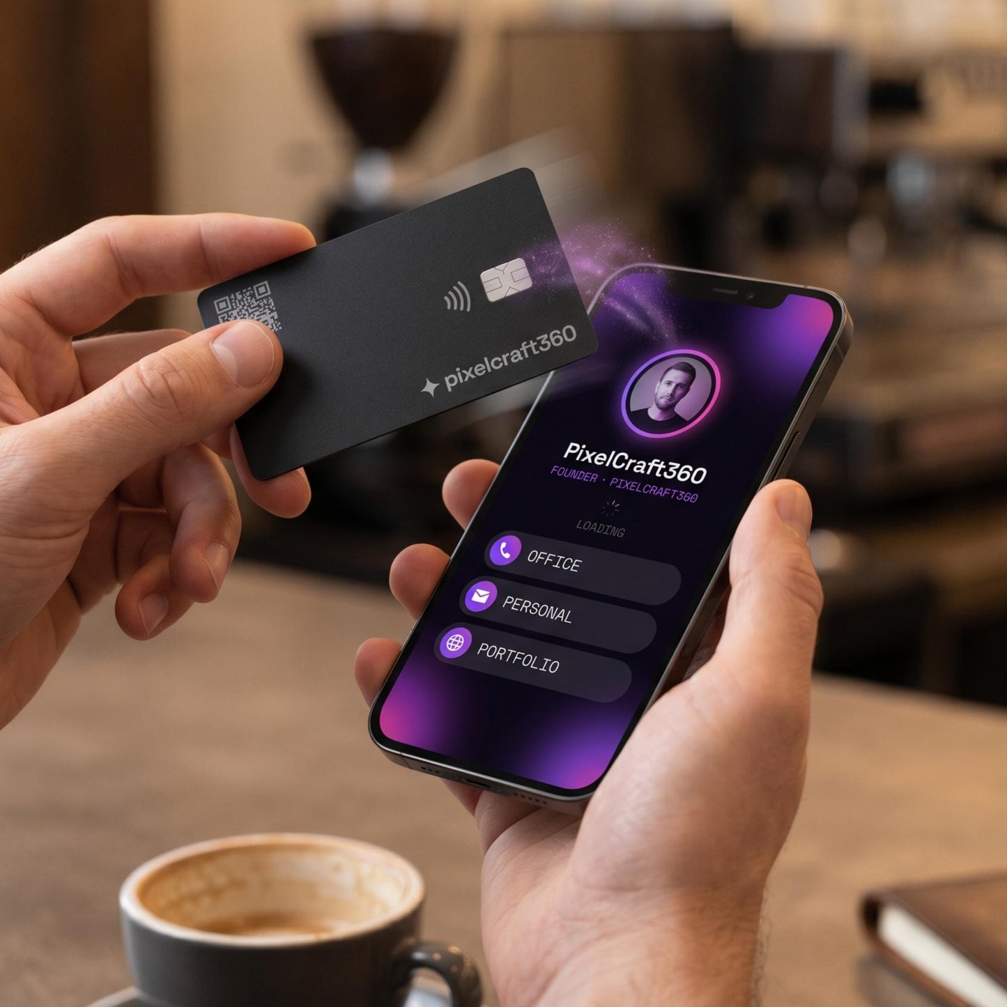 NFC Digital Business Card, Custom Tap Share Contact - 2