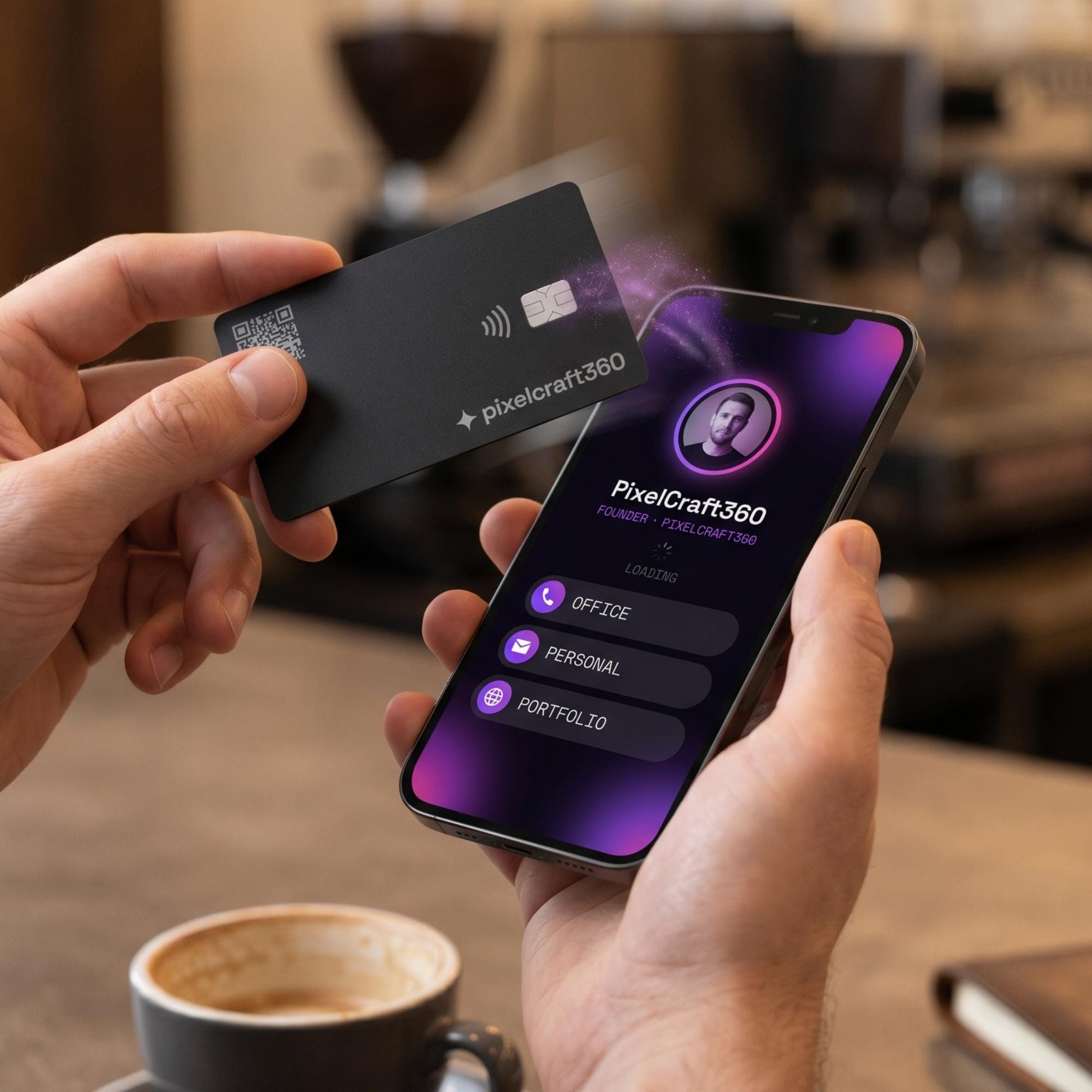 NFC Digital Business Card, Custom Tap Share Contact - 2