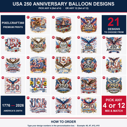 USA 250th Anniversary Foil Balloons - 2