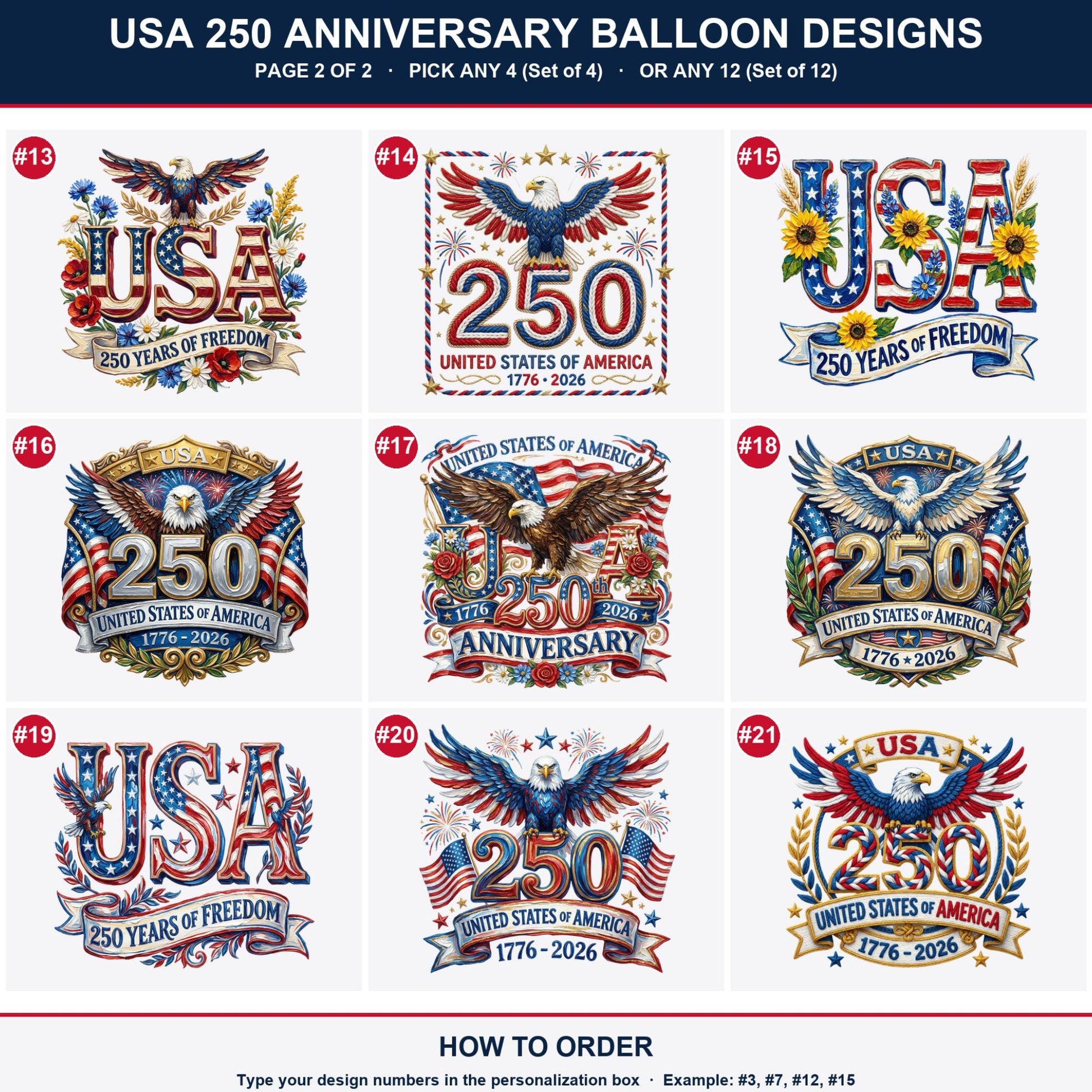 USA 250th Anniversary Foil Balloons - 4