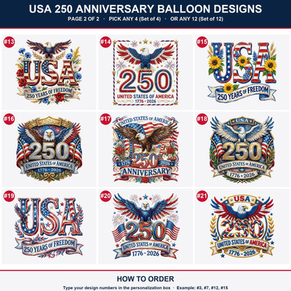 USA 250th Anniversary Foil Balloons - 4