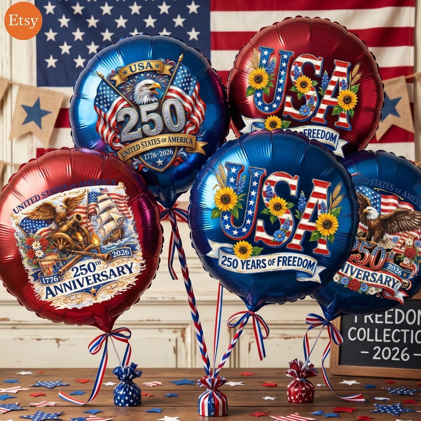 USA 250th Anniversary Foil Balloons - 1