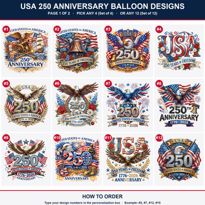 USA 250th Anniversary Foil Balloons - 3